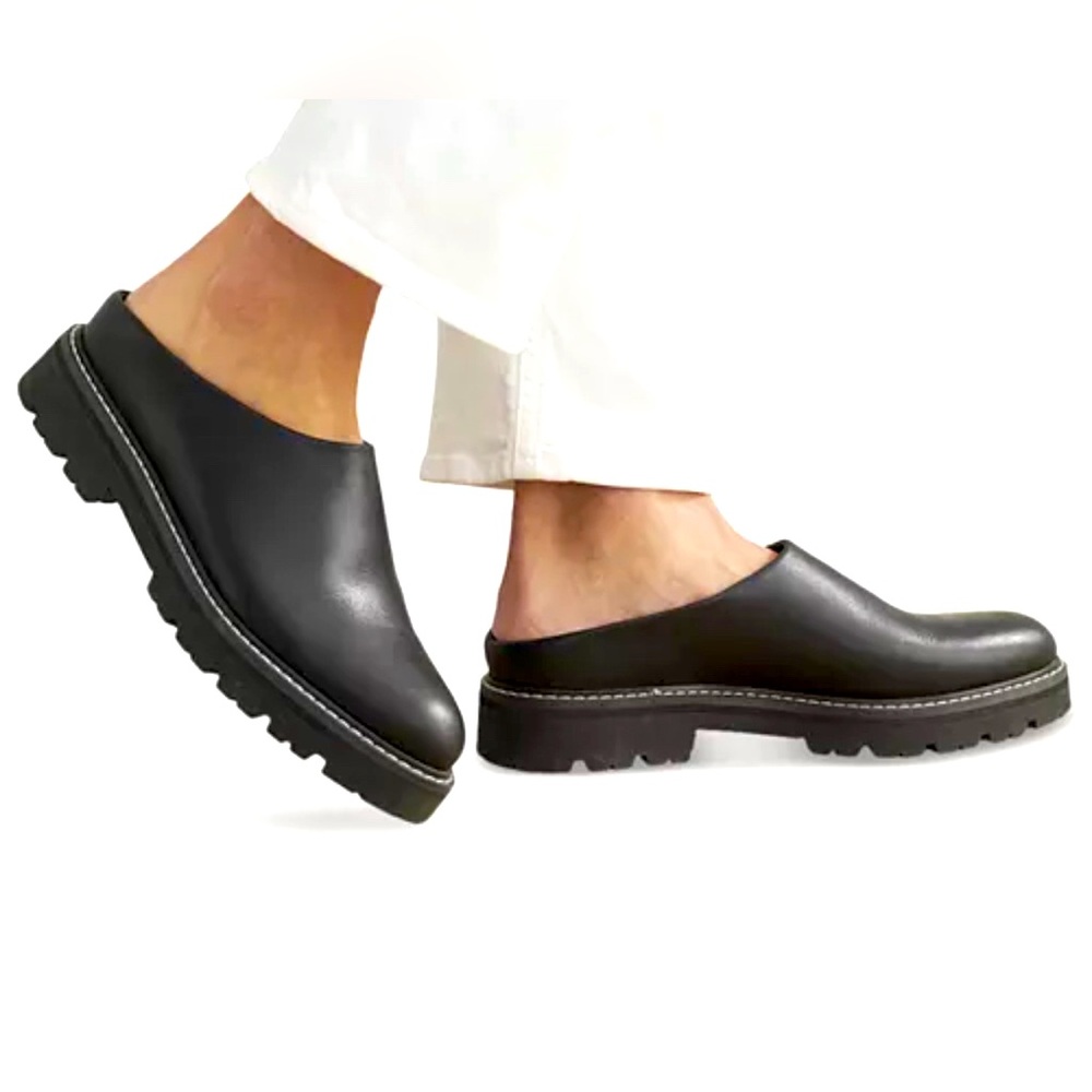 Jenni Kayne leather lug mule black 38